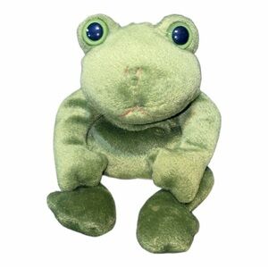 VINTAGE Ganz Franky Frog 9” Plush Stuffed Animal 1996 CH1604 Green Beanbag Soft